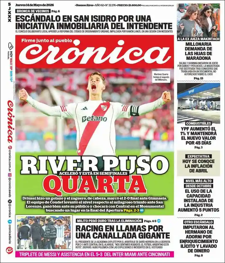 Estudios Max | La Región Noticias - Tapa del diario Crónica